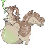  2016 ambiguous_gender belly belly_expansion belly_inflation big_belly blush bound dripping fak&eacute;mon feeding_tube fish force_feeding forced goo_inflation goodra hands_tied hybrid inflation marine nintendo pok&eacute;mon pok&eacute;mon_(species) shark simple_background solo video_games vomits_(artist) white_background 