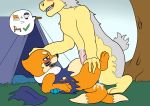  anal blush bui buizel clothing cum cum_inside fan_character flatcolor hades_the_typhlosion inflation male male/male nintendo penis pok&eacute;mon pok&eacute;mon_(species) public sex size_difference tent tree typhlosion video_games wildwolfproduction 