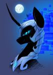  armor blue_eyes blue_screen_of_death bsod equine female friendship_is_magic full_moon helmet horn looking_at_viewer mammal moon my_little_pony nightmare_moon_(mlp) portrait slit_pupils smile solo underpable unicorn 