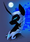  armor blue_eyes equine female friendship_is_magic full_moon helmet horn looking_at_viewer mammal moon my_little_pony nightmare_moon_(mlp) portrait slit_pupils smile solo underpable unicorn 