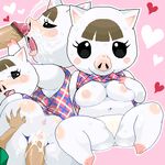  aliasing animal_crossing anus ass black_eyes blush breasts brown_hair censored cum cum_in_nose cum_in_pussy doubutsu_no_mori eyelashes facial furry heart large_breasts looking_at_viewer looking_back lowres lucy lucy_(animal_crossing) nintendo nipples oekaki penis pig pig_girl plump pussy sex sweat tears thick_thighs tongue vaginal 