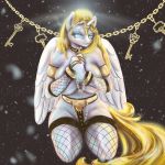  angel anthro bdsm big_breasts biped blue_eyes blush bondage bound breasts butt chain chastity clothing crown cute digital_drawing_(artwork) digital_media_(artwork) domination equine eyelashes feathered_wings feathers female friendship_is_magic fur gloves glowing glowing_eyes gold_hair hair handcuffs hi_res holographic hooves horn horse huge_breasts humanoid invalid_color invalid_tag lash legwear long_hair looking_at_viewer mammal mdwines monster multicolored_fur my_little_pony mystery nude pony shackles shiny_skin simple_background smile snow solo stockings submissive underwear white_feathers white_fur white_skin white_wings wide_hips wings young 