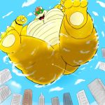  2018 anthro bowser butt humanoid_hands macro male mario_bros nintendo overweight overweight_male solo usikuma6 video_games 