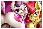  2018 anibaruthecat anus apple_bloom_(mlp) blush butt clitoris cub cutie_mark disembodied_penis duo_focus earth_pony equine eyelashes female friendship_is_magic group hair horn horse male male/female mammal multicolored_hair my_little_pony open_mouth penetration penis pony pussy sex sweetie_belle_(mlp) tongue two_tone_hair unicorn vaginal vaginal_penetration young 