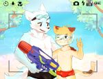  2017 beach blush canine male mammal seaside snorkel water_gun woong 