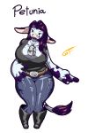  anthro big_breasts bovine breasts clothed clothing english_text female gf mammal petunia_(gf) text 