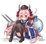  adjusting_eyewear anchor_symbol azur_lane bag bangs black_neckwear blue_sailor_collar blue_serafuku blue_shirt blue_skirt blush book box cannon collarbone crab expressions eyebrows_visible_through_hair full_body globe hair_between_eyes hamakaze_(azur_lane) holding holding_book horns long_hair long_sleeves looking_at_viewer low_twintails neckerchief official_art on_head open_book paper parted_lips pink_hair pleated_skirt red-framed_eyewear red_eyes sailor_collar school_bag school_uniform semi-rimless_eyewear serafuku shirt sitting skirt solo thighhighs torpedo_tubes transparent_background turret twintails under-rim_eyewear utm very_long_hair 