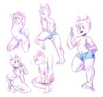  2017 3_toes anthro blue_eyes bulge butt clothed clothing ear_tuft elbow_tufts fangs feet feline fur hair inner_ear_fluff invalid_tag kneeling looking_at_viewer lynx male mammal multiple_poses nipples nude plantigrade pose princeberri simple_background smile solo spank_marks standing swing teeth toes tongue tongue_out tuft uly_lynx underwear white_background white_ears white_fur white_tail young 