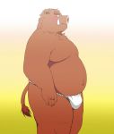  2012 anthro arufina_w belly blush boar bulge clothing fundoshi humanoid_hands japanese_clothing male mammal moobs nipples overweight overweight_male porcine simple_background solo tusks underwear 
