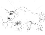  balls bovine caprine cattle clenched_teeth duo erection eyes_closed female feral ferdinand_(movie) ferdinand_the_bull goat hi_res hooves horn lupe_(ferdinand) male male/female mammal penetration penis sex size_difference teeth torinsangel 