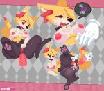  &lt;3 &lt;3_eyes 2018 anal anal_penetration anthro big_ears braixen breasts butt collar cum cum_inside cum_on_butt disembodied_hand english_text eyes_closed female hindpaw kemono lying male male/female nintendo pattern_background pawpads paws penetration pok&eacute;mon pok&eacute;mon_(species) pussy rope seyferwolf simple_background spread_legs spread_pussy spreading text video_games 