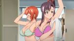  10s 2girls amaya_haruko animated animated_gif breasts cleavage large_breasts long_hair maken-ki! maken-ki!_two multiple_girls ponytail red_hair shinatsu_azuki short_hair 
