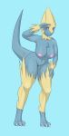  anthro bent_foward breasts claws evolution female fluffboye looking_at_viewer manectric nintendo nipples pok&eacute;mon pok&eacute;mon_(species) pussy solo video_games 