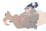  anthro balls barbed_penis cum cum_on_self cumshot dragon ejaculation erection hi_res horn male masturbation muscular muscular_male no_swift nude open_mouth orgasm orgasm_face penis solo spread_legs spreading tongue tongue_out 
