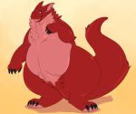  belly big_belly dragon fur furred_dragon male oreocakes overweight palace_(character) slightly_chubby solo thick_thighs 