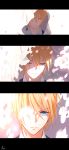  artist_name blonde_hair blue_eyes blurry closed_eyes collared_shirt depth_of_field dissolving highres hood male_focus petals rei_(usabiba) shirt touken_ranbu upper_body yamanbagiri_kunihiro 