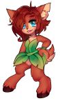  2018 absurd_res anthro blue_eyes cervine clothed clothing digital_media_(artwork) elora female hair hand_on_hip hi_res hooves inner_ear_fluff looking_at_viewer mammal open_mouth open_smile raikissu short_hair simple_background smile solo spyro_the_dragon video_games white_background 