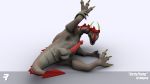  2015 3_fingers 3_toes 3d_(artwork) anus balls claws digital_media_(artwork) dragon erection horn male presenting rangarig scalie solo toes varby 