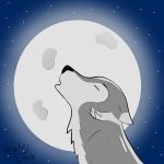  black_nose canine eyes_closed feral male mammal moon moonlight solo wolf wolfilyux 