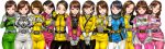  6+girls ahim_de_famille amu_(doubutsu_sentai_zyuohger) amy_yuzuki belt black_hair blue_clothes blue_eyes blush bodysuit breast_squeeze breasts brown_eyes brown_hair cameltoe choudenshi_bioman closed_mouth cowboy_shot denshi_sentai_denziman doubutsu_sentai_zyuohger drill_hair earrings engine_sentai_go-onger gloves hammy hanaori_kotoha hands_on_own_chest hands_together highres hikaru_(bioman) jewelry kaizoku_sentai_gokaiger large_breasts legs legs_apart long_hair looking_at_viewer mahou_sentai_magiranger matching_hair/eyes medium_breasts miniskirt mio_(ressha_sentai_toqger) momoi_akira multiple_girls ozu_urara parted_lips pink_clothes ponytail red_eyes reimon_marika ressha_sentai_toqger rouyama_saki sakuradou samurai_sentai_shinkenger short_hair simple_background skirt small_breasts smile standing super_sentai thigh_gap thighs tokumei_sentai_go-busters tokusou_sentai_dekaranger twin_drills uchu_sentai_kyuranger usami_youko white_background white_clothes yellow_clothes yellow_eyes zyuden_sentai_kyoryuger 