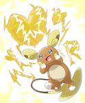  &lt;3 2018 alolan_raichu ambiguous_gender blue_eyes brown_body electricity feral hand_on_face harara hi_res nintendo open_mouth open_smile pok&eacute;mon pok&eacute;mon_(species) regional_variant signature simple_background smile solo video_games white_background yellow_cheeks 