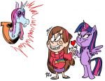  &lt;3 2018 anthro blush brown_hair celestabellebethabelle crossover cutie_mark disney equine female fist_bump friendship_is_magic gravity_falls grin hair horn horse human humor mabel_pines mammal my_little_pony pony semi-anthro simple_background smile star tokiotoyy2k twilight_sparkle_(mlp) unicorn white_background winged_unicorn wings young 