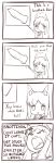  4koma animal_genitalia animal_humanoid animal_penis black_and_white canine canine_penis chibi clothing comic disembodied_penis female hair hairclip humanoid humor knot long_hair looking_at_viewer low_resolution male mammal monochrome penis simple_background teaching text unknown_artist white_background yelling 