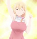  apron blonde_hair closed_eyes highres long_hair screencap solo stitched sunohara_ayaka sunoharasou_no_kanrinin-san third-party_edit 