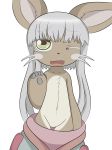  2018 alpha_channel anthro chibi cute dreameclipsewolf featureless_crotch female fur hollow_(species) lagomorph looking_at_viewer made_in_abyss mammal mostly_nude nanachi rabbit simple_background solo teasing transparent_background 