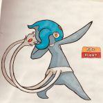  2018 2_tails ambiguous_gender azelf biped blue_body english_text fak&eacute;mon featureless_crotch featureless_feet featureless_hands firefightdex forehead_gem frown full-length_portrait gem grey_body grey_tail half-closed_eyes hi_res humanoid legendary_pok&eacute;mon looking_at_viewer looking_back marker_(artwork) mfanjul mixed_media multi_tail multicolored_body nintendo not_furry nude orange_eyes pen_(artwork) plantigrade pok&eacute;mon pok&eacute;mon_(species) portrait pose raised_arm rear_view ruby_(gem) shadow simple_background smile solo spread_legs spreading tail_tuft tendrils text toony traditional_media_(artwork) tuft video_games white_background wide_stance 