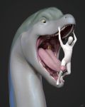  2018 3d_(artwork) ambiguous_gender digital_media_(artwork) dinosaur duo feral ghaaro human male mammal mouth_shot saliva sauropod scalie simple_background teeth throat vore whiteperson 
