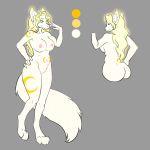  2016 4_toes 5_fingers anthro arctic_fox areola big_breasts blonde_hair breasts butt canine digital_media_(artwork) eyebrows eyes_closed female fox fur hair humanoid_hands long_hair looking_at_viewer mammal markings model_sheet multicolored_fur nipples nude paws solo strawberrycucumber toes valesti 