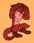  anthro big_arms dragon fur furred_dragon male olympiaxylaige palace_(character) red_fur shy solo 