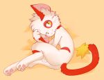  amber_eyes ancesra cat feline fur kemono male mammal pawpads paws solo ultra_nyan ultraman_(series) whiskers white_fur 