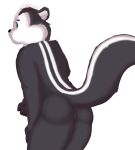  2018 anthro anus butt digital_media_(artwork) fur hi_res kittzy looking_at_viewer looney_tunes male mammal mephitid multicolored_fur nude pep&eacute;_le_pew presenting skunk solo two_tone_fur warner_brothers white_fur 