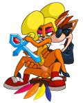  aku_aku anal anal_penetration anthro anthro_on_anthro balls bandicoot blonde_hair bottomless brother brother_and_sister clothed clothing clothing_lift coco_bandicoot crash_bandicoot crash_bandicoot_(series) duo eyebrows eyeshadow eyewear female footwear fur gloves green_eyes hair hi_res high_heels incest jacket lipstick looking_at_viewer makeup male male/female mammal marsupial mask monochrome mostly_nude nipples orange_fur penetration penis praiz pussy red_hair relic shirt shirt_lift shoes sibling simple_background sister sitting smile sunglasses teeth video_games white_background yellow_fur 
