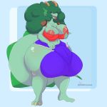 anthro big_breasts breasts bulge coldfrontvelvet dickgirl dragon drooling haley_sturmbringer_(character) hi_res hyper hyper_bulge hyper_thighs intersex nipples saliva smile solo standing tongue tongue_out wide_hips 