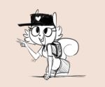  &lt;3 anthro backpack buckteeth eyelashes fan_character female frag_(mcsweezy) hair happy_tree_friends hat mammal mcsweezy open_mouth open_smile rodent smile solo squirrel teeth 