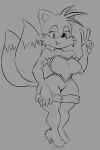  anthro clothed clothing cosplay crossgender female grey_background monochrome oasissonik rouge_the_bat simple_background solo sonic_(series) sonic_the_hedgehog tails_(disambiguation) 