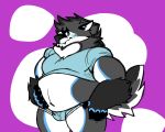  anthro belly big_belly blush bulge clothing clothing_lift dulynoted garth_(character) male shy slightly_chubby thick_thighs underwear 