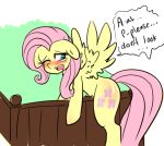  blush cutie_mark dripping embarrassed english_text equine female feral fluttershy_(mlp) friendship_is_magic humiliation mammal masturbation my_little_pony one_eye_closed pegasus pussy pussy_juice sketch solo spottyfreak sweat text wet wings 