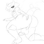  2018 anthro anus balls big_balls big_butt black_sclera butt claws digital_drawing_(artwork) digital_media_(artwork) dragon erection giratina giratina_(altered_form) greyscale hand_on_butt hi_res holding_butt horn huge_butt humanoid humanoid_penis legendary_pok&eacute;mon looking_at_viewer male mammal miso_souperstar monochrome nintendo nude open_mouth penis pok&eacute;mon pok&eacute;mon_(species) presenting presenting_hindquarters simple_background sketch solo spreading thick_thighs video_games white_background wide_hips wings 