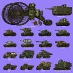  bm-13 caterpillar_tracks ground_vehicle hamcoro is-2 isu-152 kv-1 kv-2 kv-85 marienwagen_gepanzert mendeleev's_tank metal_slug military military_vehicle motor_vehicle original parody pixel_art simple_background style_parody su-100y t-100_varsuk tank tank_focus truck tsar_tank vehicle_focus vehicle_request zis-5 zis-6 