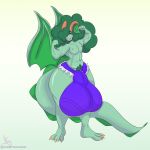  anthro bulge coldfrontvelvet dragon flexing haley_sturmbringer_(character) hyper hyper_bulge looking_at_viewer male muscular muscular_male pubes smile solo standing thick_thighs wide_hips 
