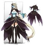  absurdly_long_hair black_legwear blonde_hair blue_eyes breasts bug butterfly butterfly_eyepatch character_request character_sheet choker cleavage cloud_kingdom detached_sleeves eyepatch full_body insect large_breasts long_hair multiple_views original pas_(paxiti) showgirl_skirt thighhighs turnaround twintails very_long_hair 