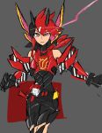  bad_id bad_twitter_id black_hair bodysuit bright_pupils closed_mouth cowboy_shot genderswap genderswap_(mtf) grey_background highres kamen_rider kamen_rider_build kamen_rider_build_(series) looking_at_viewer motomitsu multicolored_hair rabbit+rabbit_form red_eyes red_hair rider-tan simple_background sketch solo two-tone_hair 