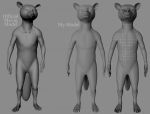  3d_(artwork) anthro digital_media_(artwork) disney english_text eyes_closed front_view guardians_of_the_galaxy hairless hi_res male mammal marvel monochrome nude procyonid raccoon rocket_raccoon rockyrcoon simple_background standing text unfinished wireframe 