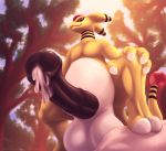  ampharos animal_genitalia animal_penis anthro balls big_balls big_penis equine_penis erection huge_balls huge_penis male nintendo outside overweight overweight_male penis pok&eacute;mon pok&eacute;mon_(species) precum solo video_games vinvulpis 