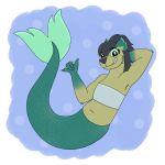  alpha_channel anthro clothing crocodilianbooty feline female fish freckles fur grin hair hi_res lion looking_at_viewer mammal marine merfolk scales scalie simple_background slightly_chubby smile solo spikes teeth tube_top webbed_hands 