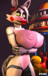  2018 3d_(artwork) alternate_form animatronic anthro bedroom_eyes big_breasts breasts canine digital_media_(artwork) female five_nights_at_freddy&#039;s five_nights_at_freddy&#039;s_2 fox hair half-closed_eyes huge_breasts looking_at_viewer machine mammal mangle_(fnaf) naughty_face nipples nude pink_nipples pinup pose robot seductive sfrogue smile source_filmmaker standing video_games 
